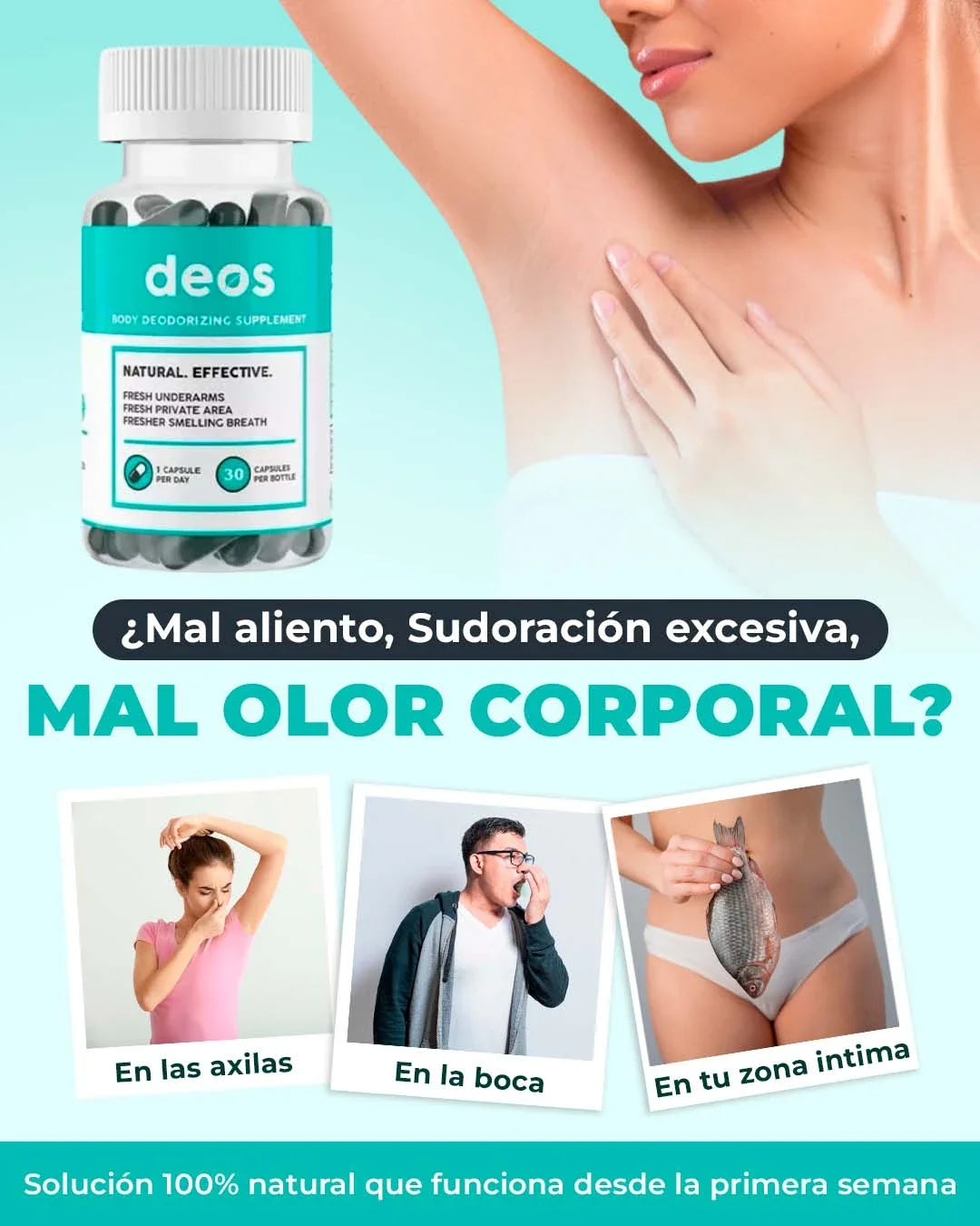 Desodorante en capsulas DEOS- ORIGINAL el secreto de un cuerpo sin mal olor🎁HOY PAGA 1 LLEVA 2