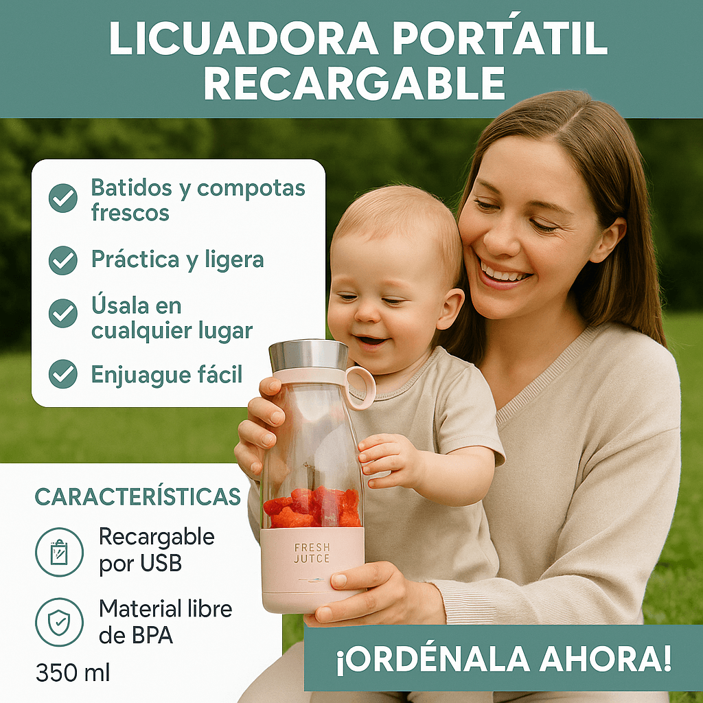 FrutiMix® – La licuadora Portátil -Recargable que Toda Mamá Necesita 🎁HOY PAGA 1 LLEVA 2