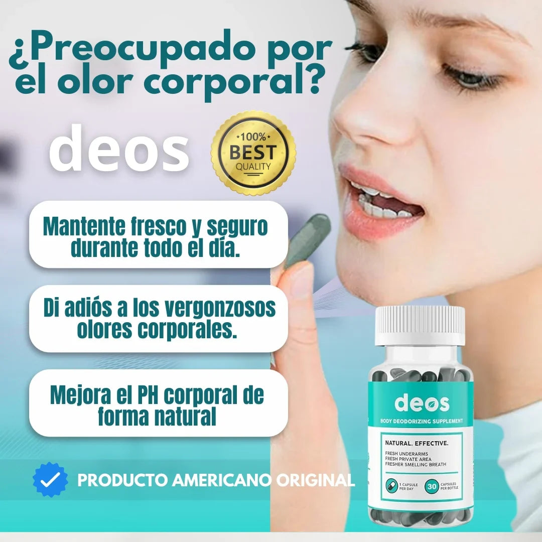 Desodorante en capsulas DEOS- ORIGINAL el secreto de un cuerpo sin mal olor🎁HOY PAGA 1 LLEVA 2