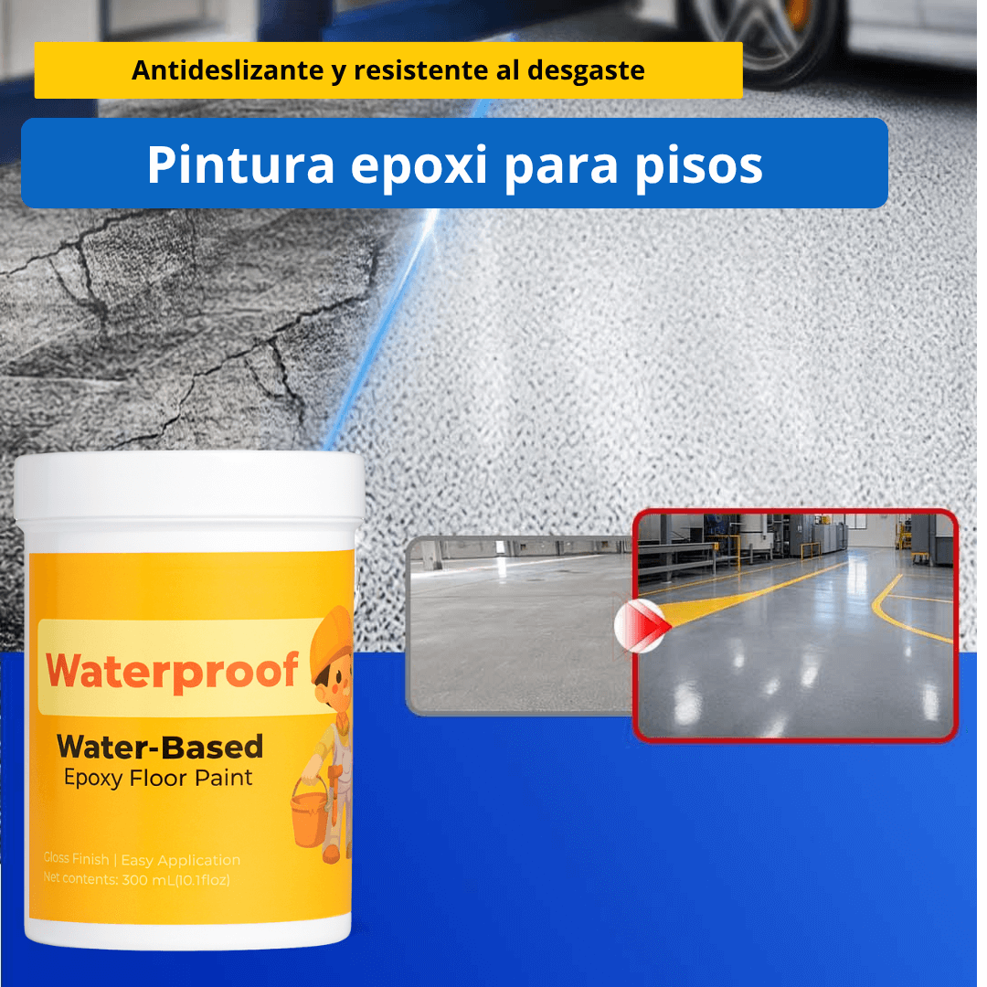 Pintura epóxica impermeable para pisos- acabado de alto brillo 🎁HOY 50% DCTO