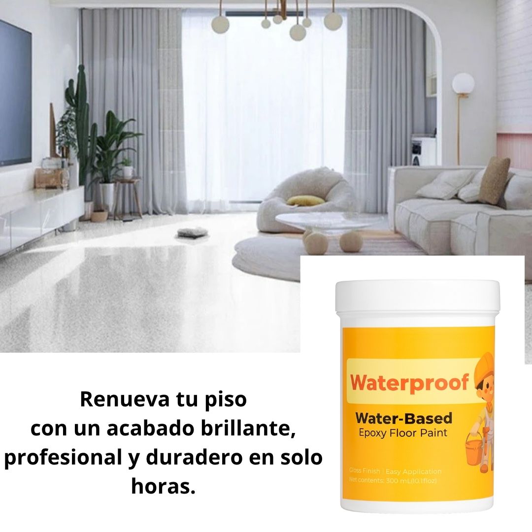 Pintura epóxica impermeable para pisos- acabado de alto brillo 🎁HOY 50% DCTO