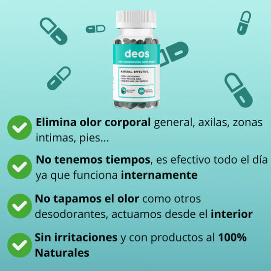 Desodorante en capsulas DEOS- ORIGINAL el secreto de un cuerpo sin mal olor🎁HOY PAGA 1 LLEVA 2