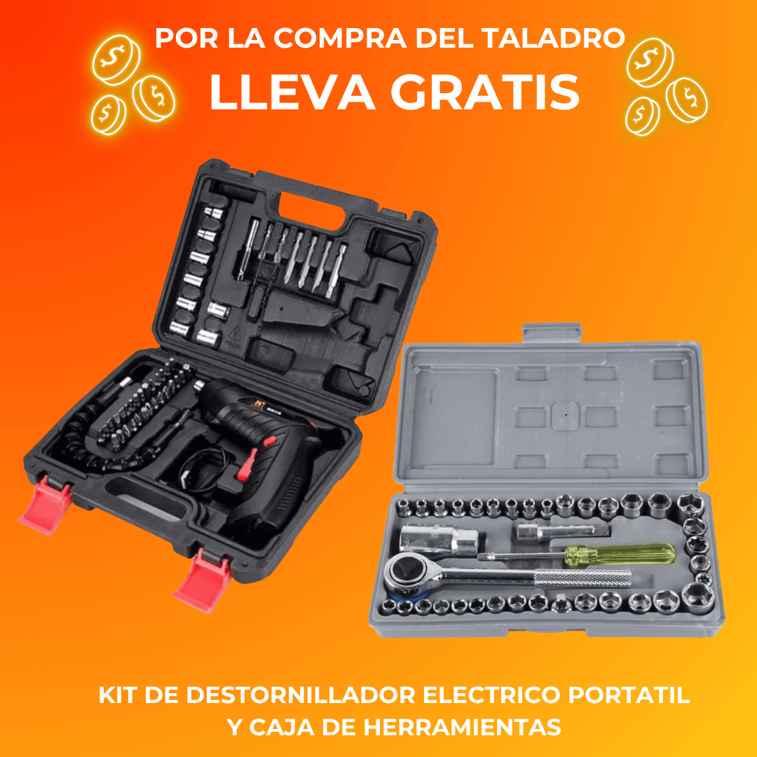 Taladro inalámbrico DEWALT de alto rendimiento - 68V - con caja de herramientas 🎁HOY RECIBE REGALO ADICIONAL