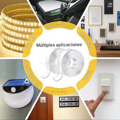 Cinta doble faz multiusos- adhesiva- resistente- lavable y reutilizable🎁MEGA OFERTA X3