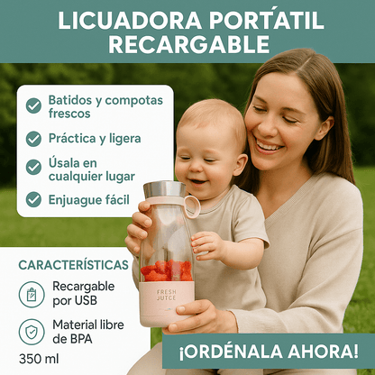 FrutiMix® –  La licuadora Portátil -Recargable que Toda Mamá Necesita 🎁HOY PAGA 1 LLEVA 2