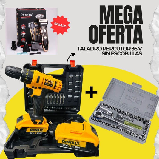 Taladro percutor inalámbrico para trabajo pesado + kit de herramientas +REGALO🎁