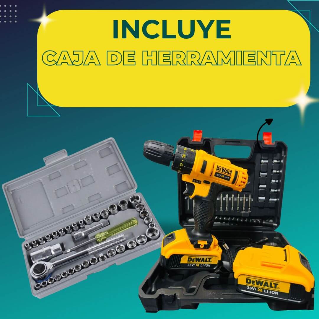 Taladro percutor inalámbrico para trabajo pesado + kit de herramientas +REGALO🎁